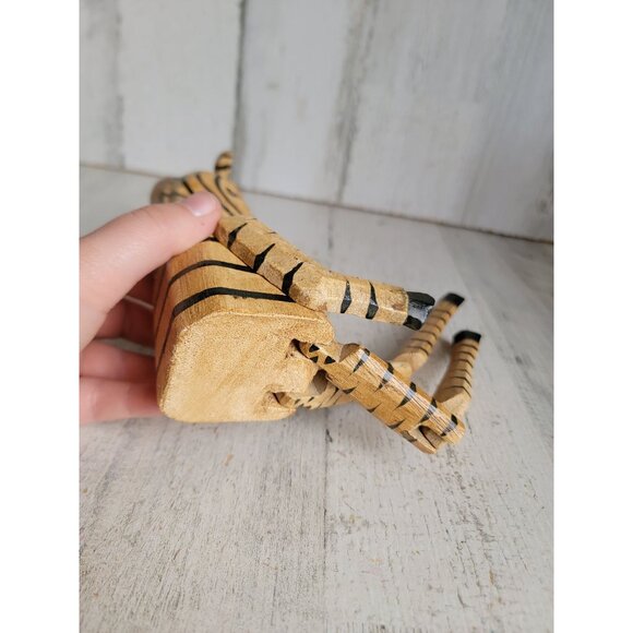 Vintage zebra safari wooden feet dangling jointed home decor unique - Picture 7 of 7